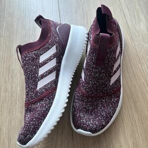 Adidas burgundy slip on trainers Size 7.5